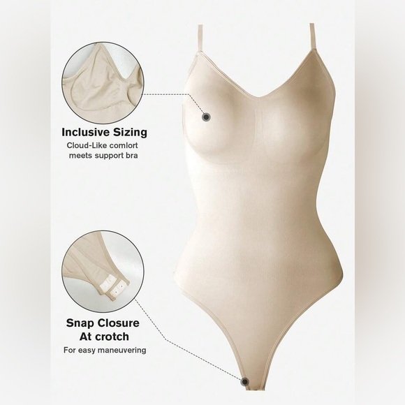 Women's Seamless Backless open back Bodysuit thong With Tummy Control BRAND NEW - Picture 4 of 16